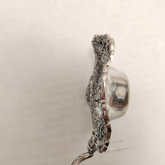 Godinger Silverplate Over Cup Tea Strainer Olde Bouquet Floral Pattern Vintage - Picture 5 of 15